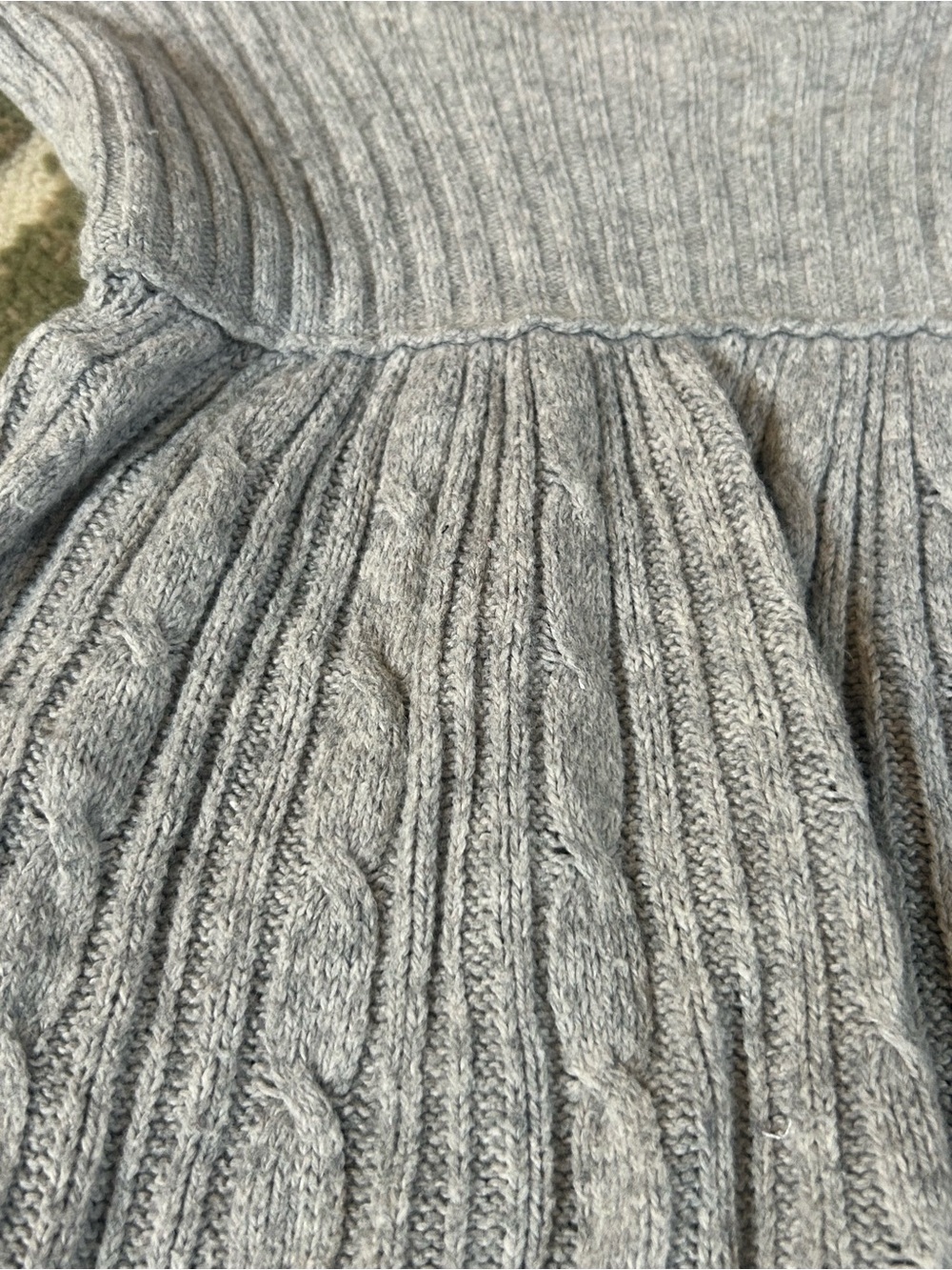 Vintage Y2K Hollister Babydoll Top Women SMALL GREY CableKnit Sweater BellaSwan - Picture 10 of 15